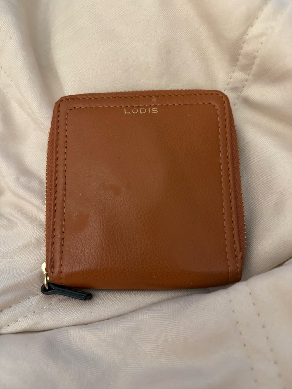 Lodis zip around Tan Leather mini Wallet great wallet